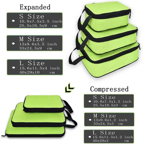 Miniatura 2 de Juego de cubos expansibles organizadores para viaje), YZA9004green