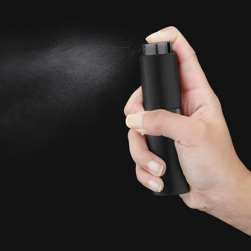 Miniatura 2 de Atomizador de perfume de 0.7 fl oz, botella de spray de colonia de viaje, mini dispensador de rociador vacío (negro, 4PCS)