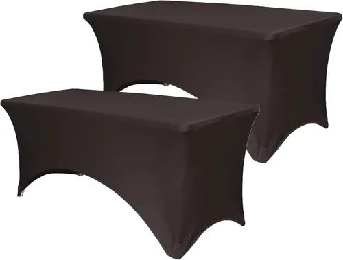 YOUR CHAIR COVERS - Paquete de 2 manteles de mesa elásticos de elastano para mesas rectangulares de 6 pies, 72 pulgadas de largo x 30 pulgadas de
