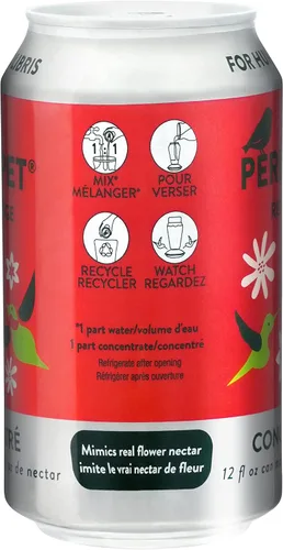 Miniatura 7 de Perky-Pet Concentrado líquido de néctar de colibrí rojo en lata de aluminio reciclable – 4 latas, 12 onzas cada una, 48 onzas en total – 534 – Hace