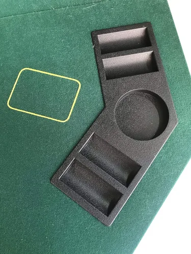 Miniatura 2 de HAN'S DELTA 48" Octágono plegable mesa de póquer, 8 jugadores Casino Texas Hold'em Poker Layout con estuche de transporte