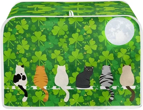 Miniatura 27 de Daisy Print 2 Slice Tostador Cover White Anti-Sputtering Pan Tostador Cover Cover Cover Dust Cover Pequeño Protector Lavable Electrodomésticos