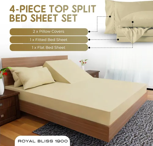 Miniatura 8 de Top Split Flex Head - Juego de Sábanas Tamaño King - Sábanas de Cama de Calidad Egipcia Ultra-Suaves Doble Cepillado Bolsillos Profundos