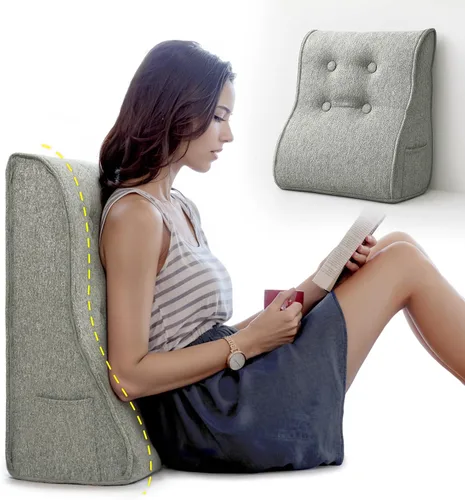 Miniatura 11 de Almohada de lectura de cuña de espuma viscoelástica para cama, almohada ergonómica para adultos con reposacabezas ajustable, almohada de cama