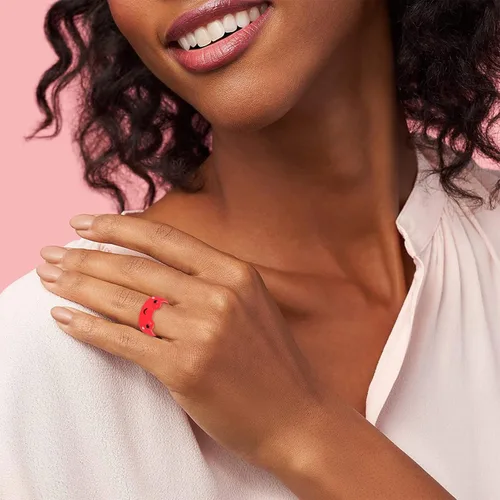 Miniatura 3 de Anillo de acrílico para mujer, adolescente, niña, niño, colorido, personalizado, divertido, de plástico, apilado, cerdo, rana, pollo, amistad