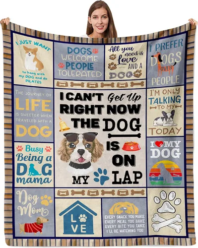 Regalos de Navidad para madres de perros para mujeres, regalos para amantes de los perros, regalos para amantes de los perros/mamás mujeres, manta