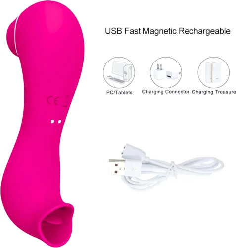 Miniatura 6 de Estimulador de clítoris de pulso de aire y vibrador para lamer la lengua, lamer el clítoris, succión de clítoris, tecnología de onda de presión