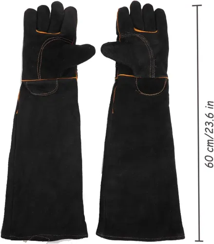 Miniatura 2 de Lessbad Lifeunion - Guantes de protección animal antimordeduras y arañazos, para perro, gato, pájaro, reptil y serpiente (color negro-1)