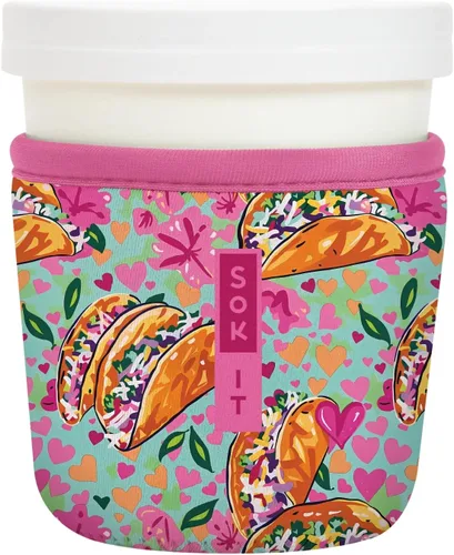 Miniatura 48 de Sok It IceCreamSok - Funda de neopreno aislada (flores abstractas, pintas de helado cónicas)