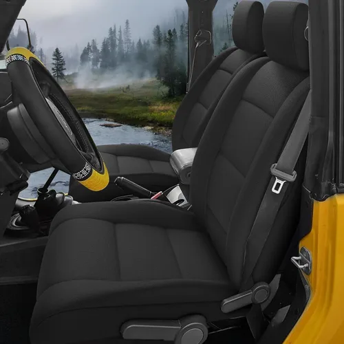 Miniatura 7 de GIANT PANDA Fundas de asiento de neopreno para Jeep Wrangler JK de 4 puertas (2007), neopreno UV y resistente al agua, juego completo de fundas