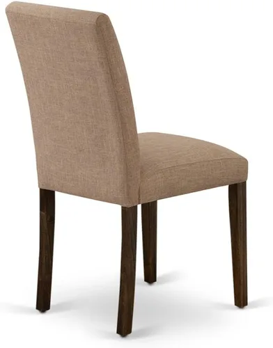 Miniatura 7 de East West Furniture ABP7T47 Abbott Parson Sillas de cocina – Sillas de comedor acolchadas de tela de lino color sable ligero, juego de 2, jacobeo