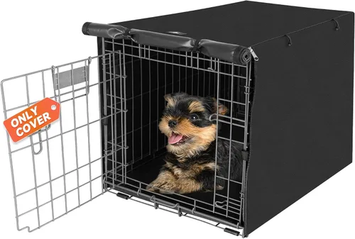 Miniatura 9 de X-ZONE PET Cubierta para jaula de perro de doble puerta - Cubierta para perrera de poliéster, se ajusta a jaula de alambre para perros de 24