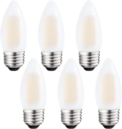 Miniatura 10 de Sunaiony Bombillas LED de candelabro esmeriladas E26 de base media 2W regulables, luz blanca suave 3000K equivalente a 25W, bombillas LED 2W 3000K-8