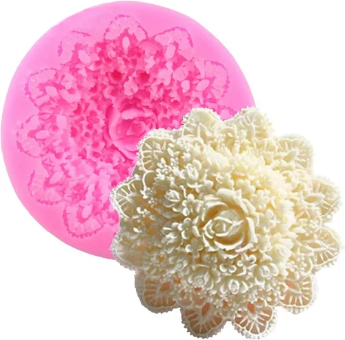 Miniatura 7 de Molde de Silicona para Fondant de Flores Rosas 3D Molde de Chocolate Dulces Pastel Decoración Molde Jabón Molde Vela Molde Resina Arcilla Horneado