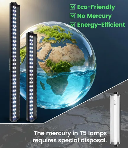 Miniatura 2 de Luz LED para reptiles T5 UVB de 23 W – Luz UVA UVB de alto rendimiento para dragón barbudo, lámpara de reptil T5 10.0 UVB (27.5 pulgadas)