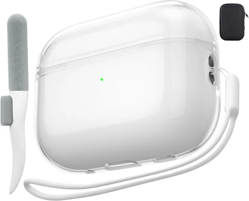 Miniatura 38 de Valkit - Funda transparente protectora para estuche de AirPods, con llavero, poliuretano termoplástico suave, a prueba de golpes, compatible