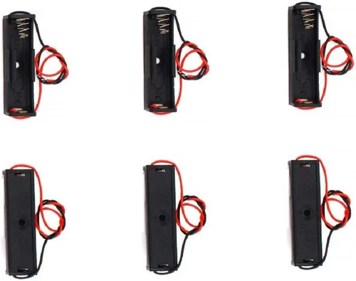 OLIREXD Soporte de batería AAA de 1.5 V con cables, soporte de batería AAA de plástico, 1 soporte de batería AAA de 1.5 V para bricolaje