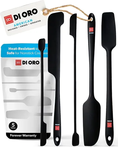 DI ORO Espátulas de Silicona para Frascos para Raspar - Espátulas de Goma de Silicona Resistentes al Calor - Espátulas de Cocina Seguras para