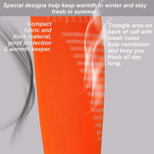 Miniatura 4 de Calcetines altos hasta la rodilla para hombre y mujer, de algodón, cómodos, multicolor (3 pares)