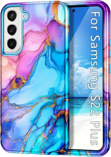 Miniatura 21 de Btscase Funda para Samsung Galaxy S22 Plus 5G, Patrón de Mármol 3 en 1 Resistente Uso Rudo a Prueba de Golpes Cuerpo Completo Rugosa PC Dura +