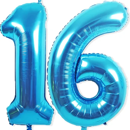 Miniatura 9 de Globos gigantes de papel aluminio azul del número 20 de 40 pulgadas, globos gigantes de helio número 20 para niños y niñas, decoraciones de azul