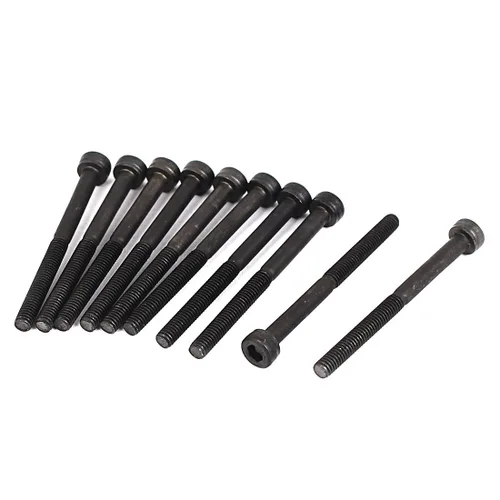 Miniatura 13 de uxcell Tornillos hexagonales de acero de aleación M2.0.197x1.772 in 12.9 Tornillos parcialmente roscados, color negro, 20