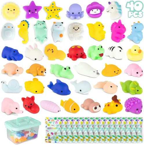 Miniatura 13 de BONNYCO Mochi - Juguetes esponjosos a granel para niños, paquete de 80 bolsas de regalos para niños de 3-5, 4-8, regalos de devolución para fiesta