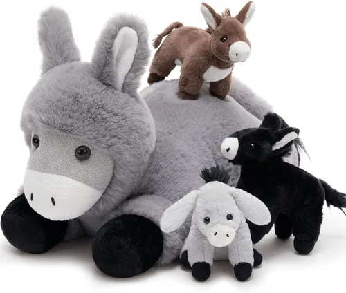 Miniatura 9 de Tezituor Juego de 5 lagartos de peluche realistas con bebés, 26.4 pulgadas, gran peluche de dragón barbudo, juguete de juguete para niños
