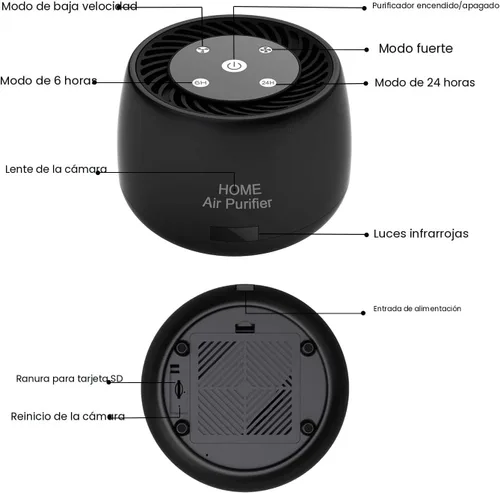Miniatura 7 de Cámara inalámbrica WiFi de seguridad mini, Real 1080P Full HD con visión nocturna y detección de movimiento, grabación, 2-EN-1 Monitoreo en tiempo