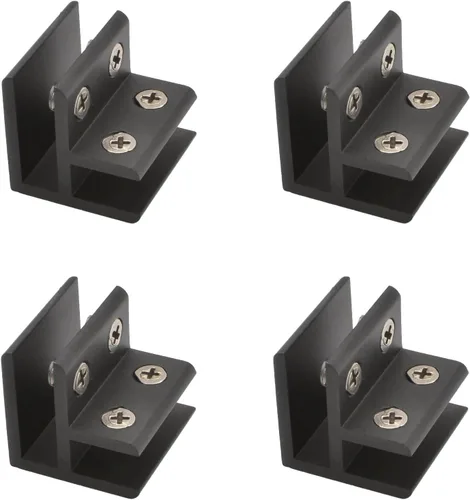 Miniatura 21 de INCREWAY Abrazadera de vidrio, paquete de 4 soportes ajustables de aleación de aluminio de doble cara para estante de vidrio, soporte de abrazadera