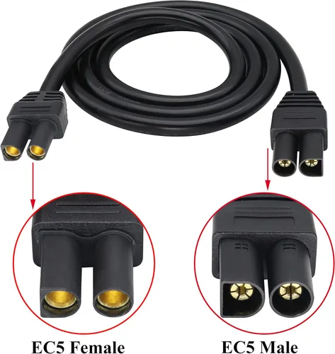 Miniatura 4 de Cable de extensión EC5 14AWG EC5 macho a EC5 hembra Cable de extensión ADS-018 EC5 macho a EC5 hembra Cable de extensión para batería RC ESC LI-PO