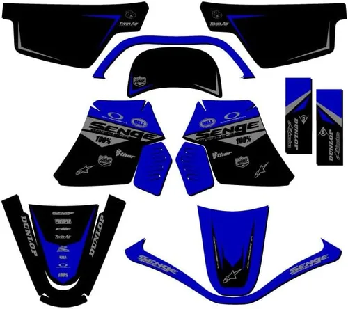 Miniatura 6 de 1990-2025 PW 50 Binary Blue Senge Graphics Base Kit compatible con Yamaha