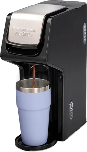 Miniatura 8 de Cafetera Hamilton Beach FlexBrew de servicio individual, máquina de café compatible con paquetes de cápsulas y café molido, negra Next Gen (49900)