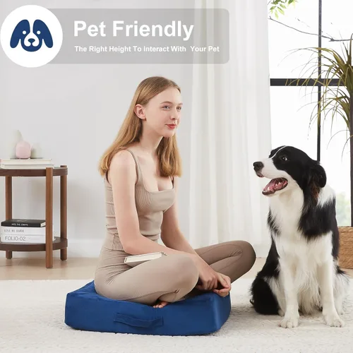 Miniatura 5 de JKMAX 2 Piezas Almohadas de Espuma de Alta Densidad para Piso - Almohadas Grandes Mejoradas para Asientos de Adultos - Cojín de Piso para Exteriores