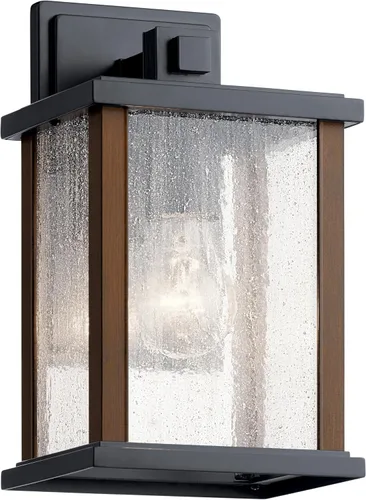 Miniatura 15 de Kichler Marimount 59018BK - Lámpara de pared para exteriores de 17 pulgadas en color negro, aplique de pared exterior de 1 luz con vidrio
