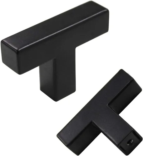 Miniatura 16 de Goldenwarm 1 paquete de manija cuadrada negra para cajones de gabinete de barra, de acero inoxidable, herrajes modernos para gabinetes de cocina