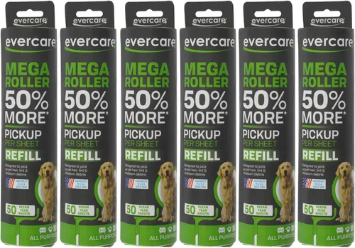 Miniatura 7 de Evercare Paquete de 3 repuestos de rodillo de pelusa multiusos para mascotas, 50 hojas cada uno