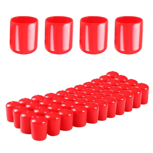 Miniatura 35 de Cubierta de tapa de extremo redondo de goma 0.08 pulgadas (0.079 in), protectores de rosca de tornillo de PVC flexible de tubería de tubería