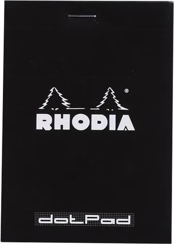 Miniatura 8 de Libreta Rhodia Head grapada para compras, No. 8 de 74 x 210 mm, rayada y de color negro