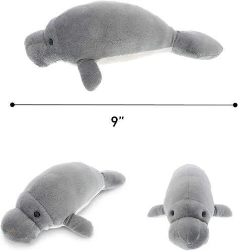 Miniatura 3 de DolliBu Colección de animales de peluche salvajes, colección de peluches suaves, regalos de animales para niños, peluche de manatí, criatura marina