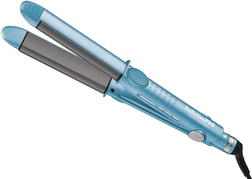 BaBylissPRO Plancha plana de titanio nano, plancha de pelo de 1 pulgada en U para resultados profesionales de salón y todo tipo de cabello