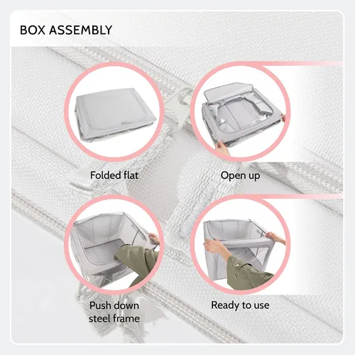 Miniatura 6 de Periea Beau - Paquete de 2 cajas de almacenamiento de 74 L (20.9 x 15.7 x 13.8 in), plegables y apilables de tela, bolsas de almacenamiento