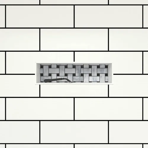 Miniatura 5 de Tile Redi USA Niche - Estante de ducha empotrable individual, negro, un estante interior, 16 pulgadas de ancho x 6 pulgadas de alto x 4 pulgadas