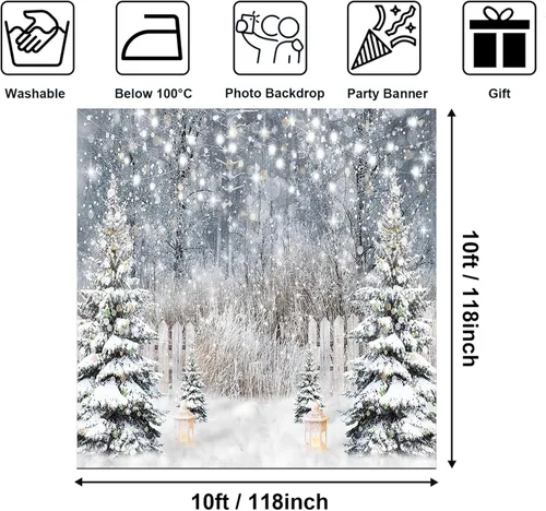 Miniatura 2 de Avezano Telón de fondo de fotografía de invierno con purpurina, bosque nevado, fondo de árbol de pino, nieve, Navidad, Navidad, vacaciones, fiesta