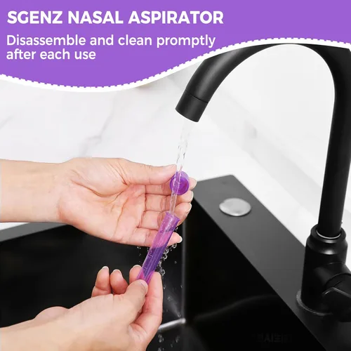 Miniatura 7 de Aspirador nasal para bebé con 20 filtros de higiene para la nariz, limpiador de nariz reutilizable para bebés, fácil de usar y limpiar