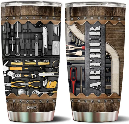 Miniatura 13 de Regalos personalizados de bajo para hombres, taza de café aislada de acero inoxidable de 20 onzas, vaso de viaje con tapa, regalo para amantes