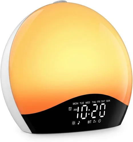 Miniatura 4 de JALL Reloj despertador Sunrise para dormitorios con máquina de sonido de ruido blanco, despertador de luz despertador para personas que duermen