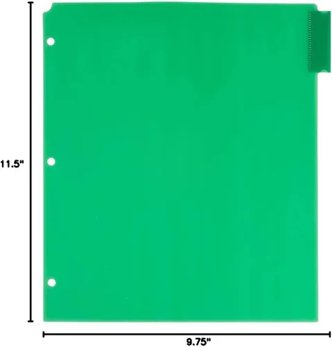 Miniatura 8 de JAM PAPER Separadores de Índice de Plástico de 5 Pestañas - 9 3/4 x 11 1/2 pulgadas - Multicolor Surtido - 5 Separadores con Pestañas/Paquete 1
