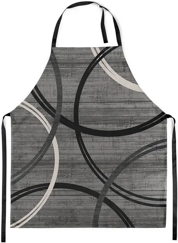 Miniatura 16 de Castle Fairy Delantal de cocina geométrico en espiral, moderno delantal impermeable con rayas simples para adultos (sin bolsillo), 31 x 26 pulgadas