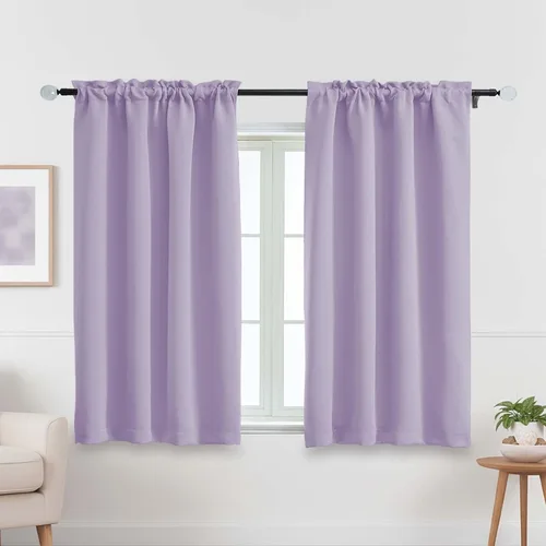 Miniatura 96 de OVZME Cortinas opacas turquesa para tratamiento de ventanas pequeñas, cortinas cortas con bloqueo de luz para ventana de cocina sobre el fregadero